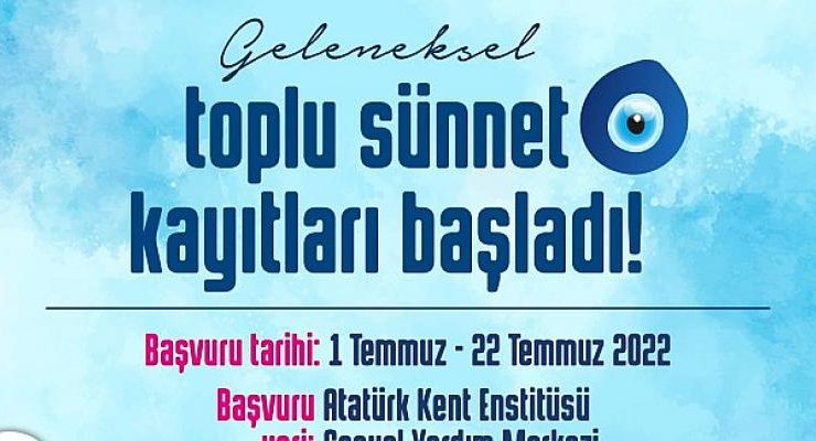 Çorlu Belediyesi toplu sünnet şöleni için kayıt başvuruları devam ediyor. Kayıtlar 22 Temmuz 2022 Cuma günü sona erecek.