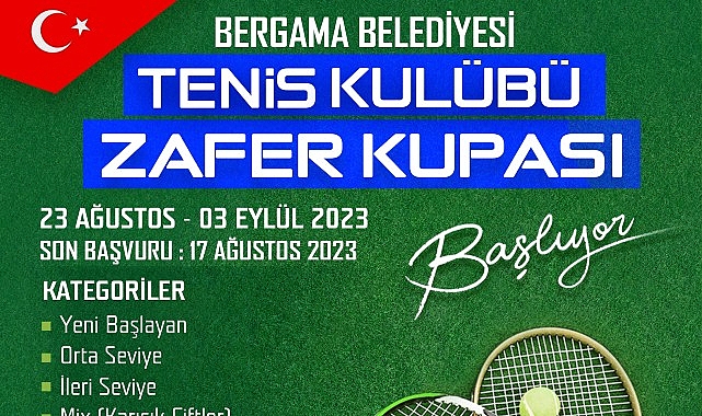 Bergama Tenis Kulübü Zafer Kupası başlıyor